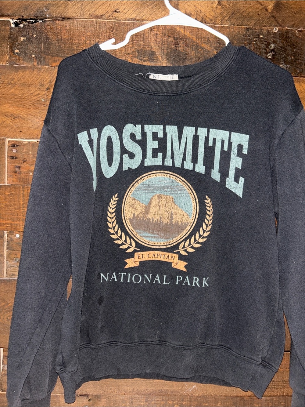 Yosemite National Park Black Graphic Crewneck Sweater